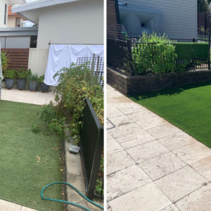 eastcoast plush synthetic grass before after belmont nsw